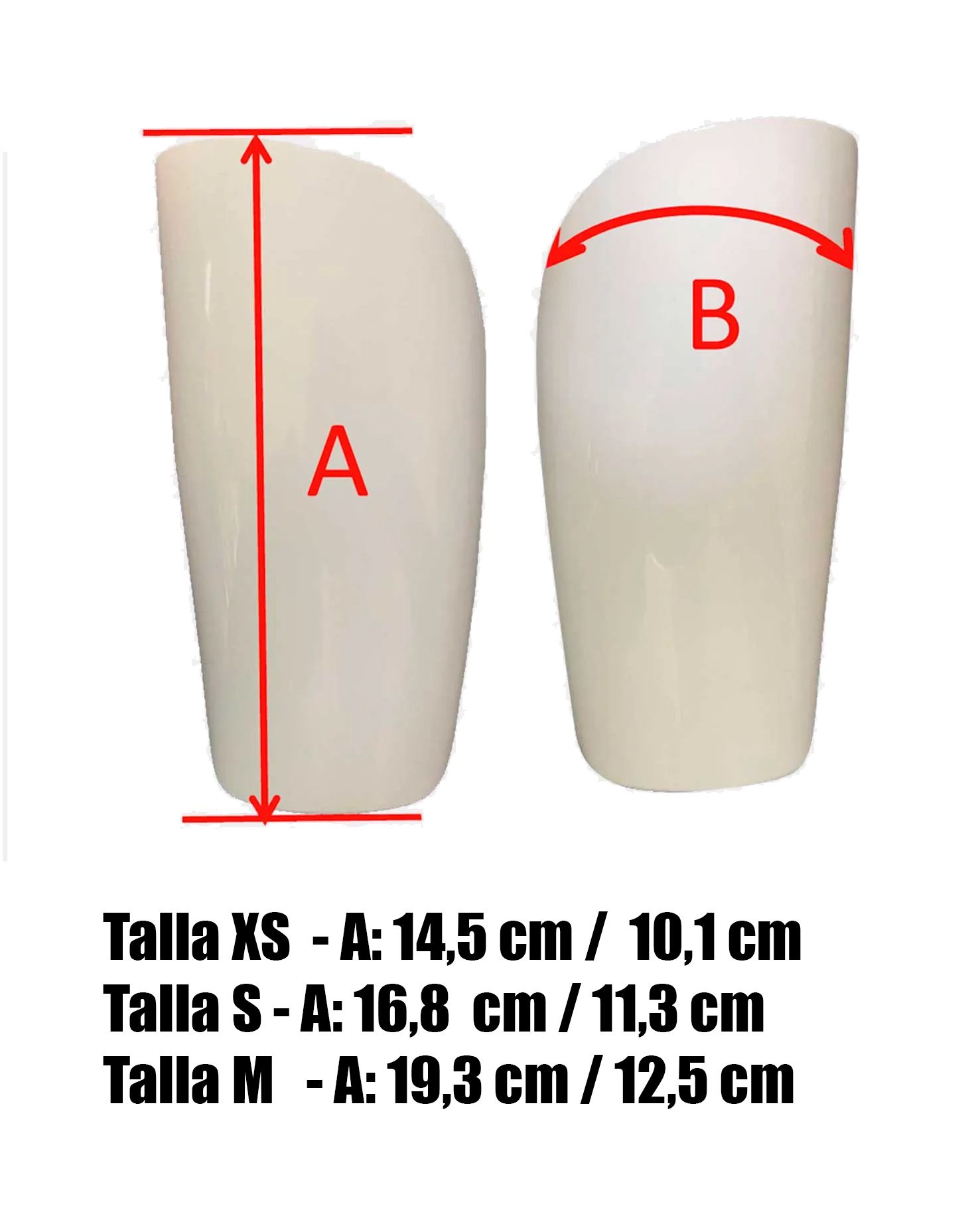 talla - medidas espinilleras